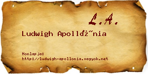 Ludwigh Apollónia névjegykártya